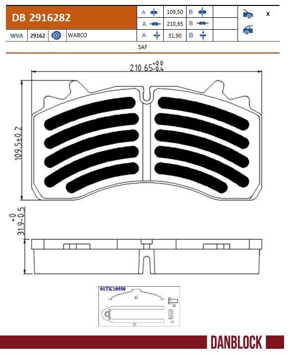 Set placute frana,frana disc DB 2916282 DANBLOCK